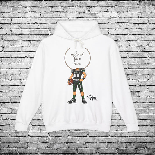 Rebels Football (Light Skin Tone) Custom Caricature Hoodie - Comfort Colors