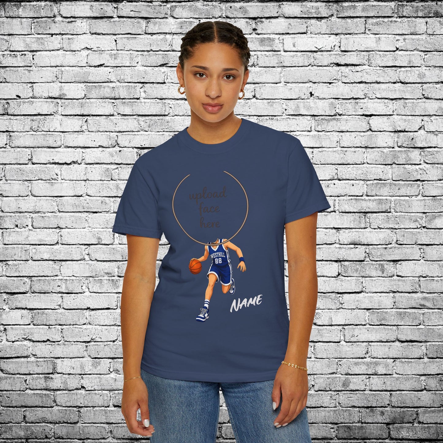 Westhill Basketball (Female) Custom Caricature T - Comfort Colors Brand