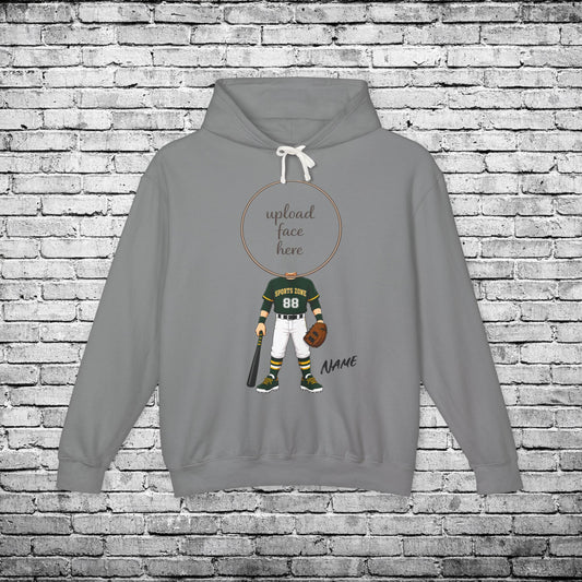 Sports Zone Baseball Custom Caricature Hoodie - Comfort Colors