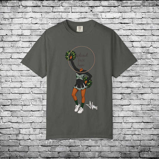 Rebels Cheerleader (Dark Skin Tone) Custom Caricature T - Custom Colors Brand