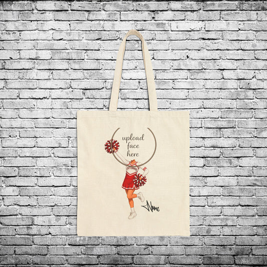 Chittenango Cheerleader (Light Skin Tone) Custom Caricature Tote Bag