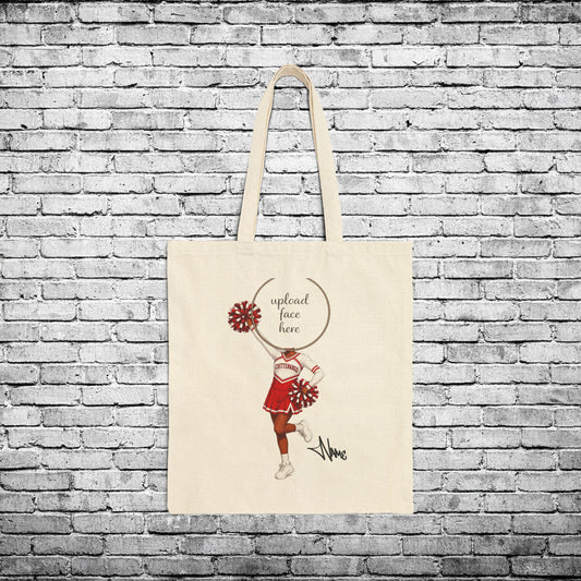 Chittenango Cheerleader (Dark Skin Tone) Custom Caricature Tote Bag