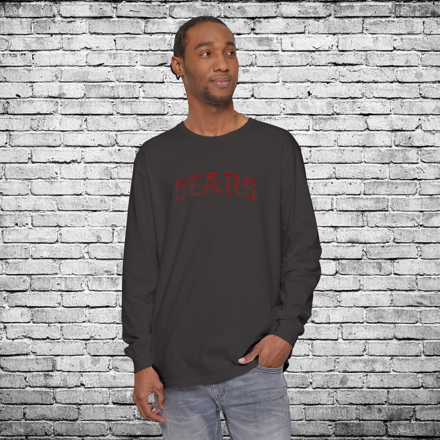 Chittenango Distressed Bears Long Sleeve T - Comfort Colors Brand