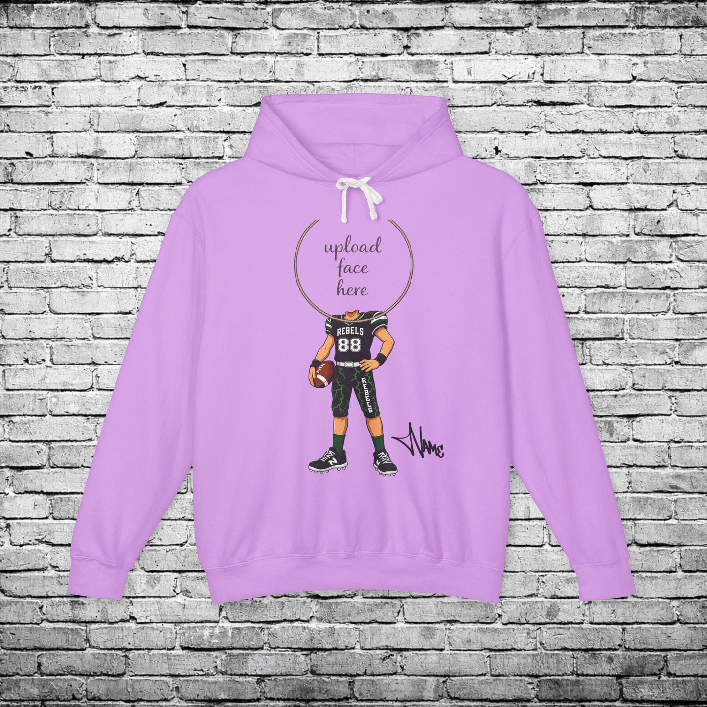 Rebels Football (Light Skin Tone) Custom Caricature Hoodie - Comfort Colors