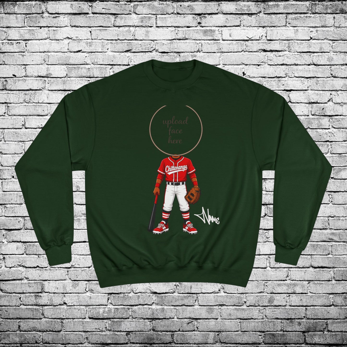 Chittenango Baseball Crewneck Sweatshirt (Dark Skin Tone) - Champion Brand