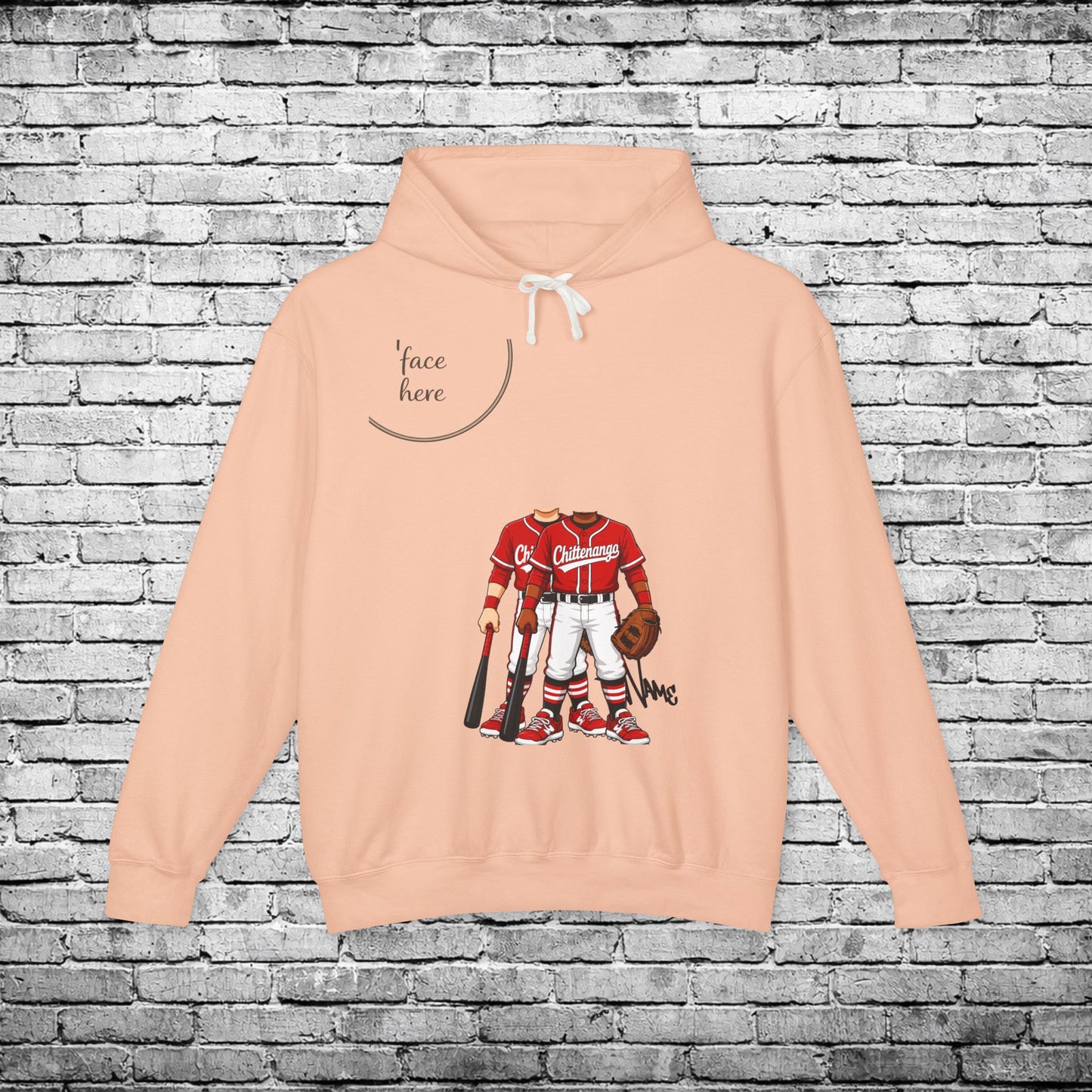 Chittenango Baseball (Dark Skin Tone) Custom Caricature Hoodie - Comfort Colors Brand