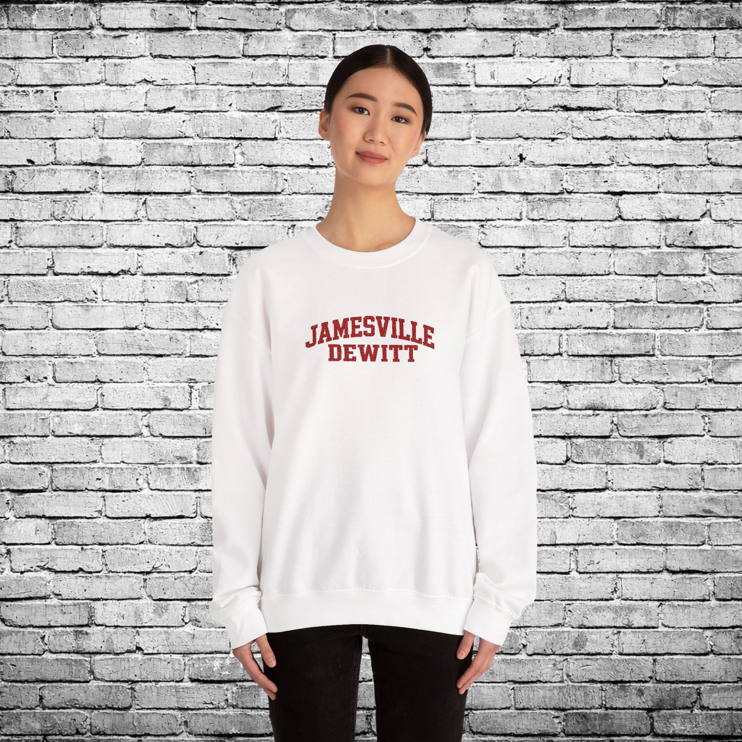 Jamesville Dewitt Red Embroidered Sweatshirt