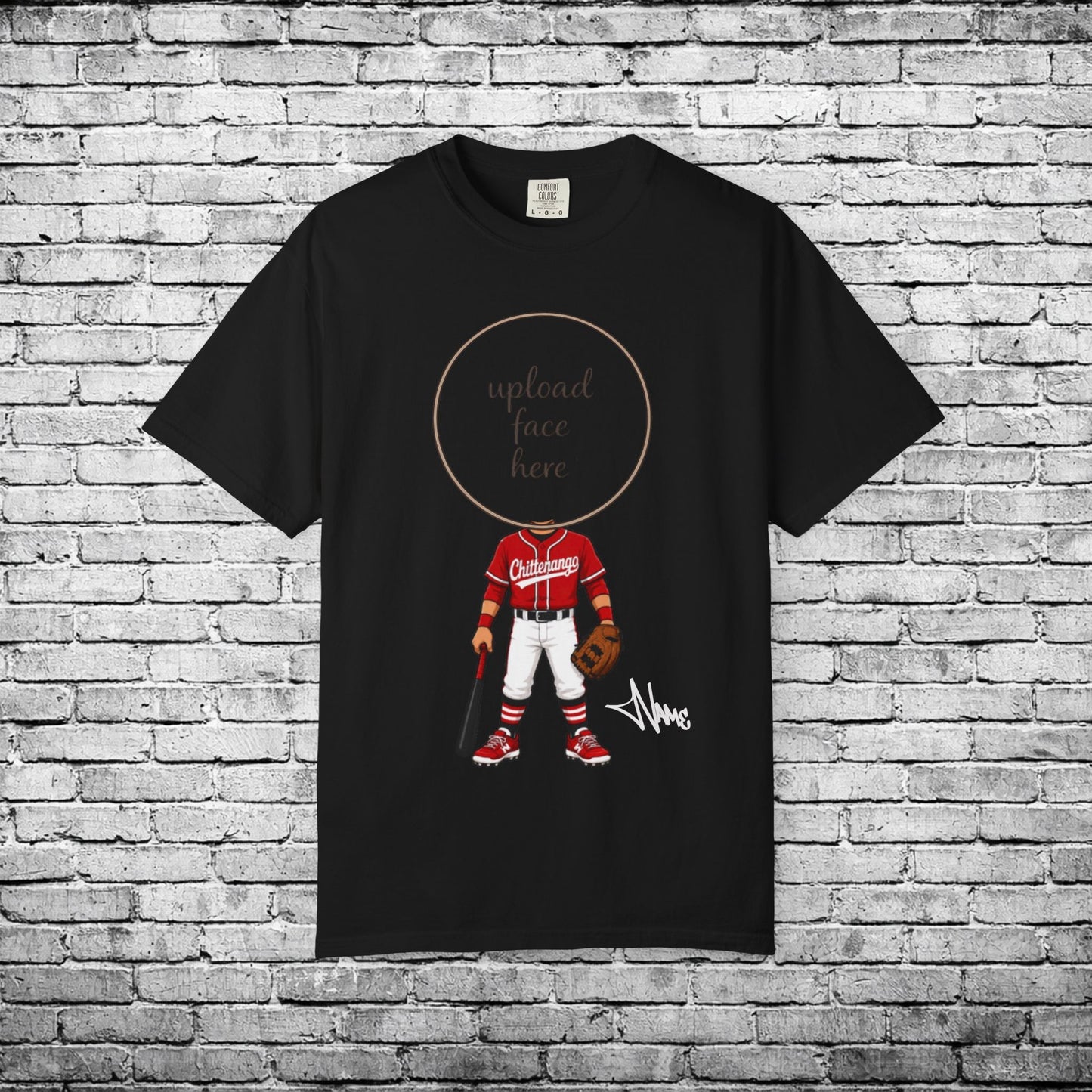 Chittenango Baseball (Medium Skin Tone) Custom Caricature T - Comfort Colors Brand