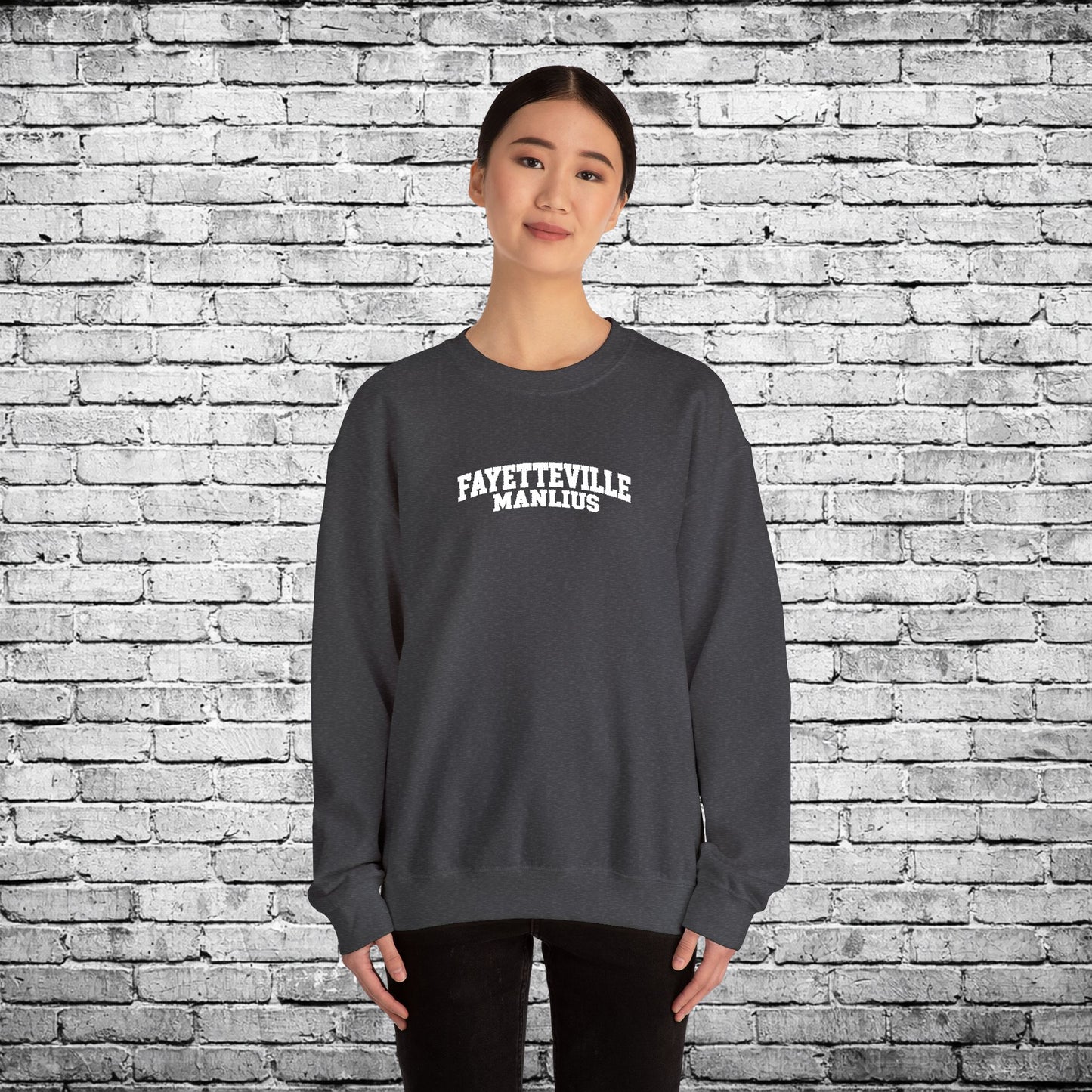 Fayetteville Manlius White Embroidered Sweatshirt