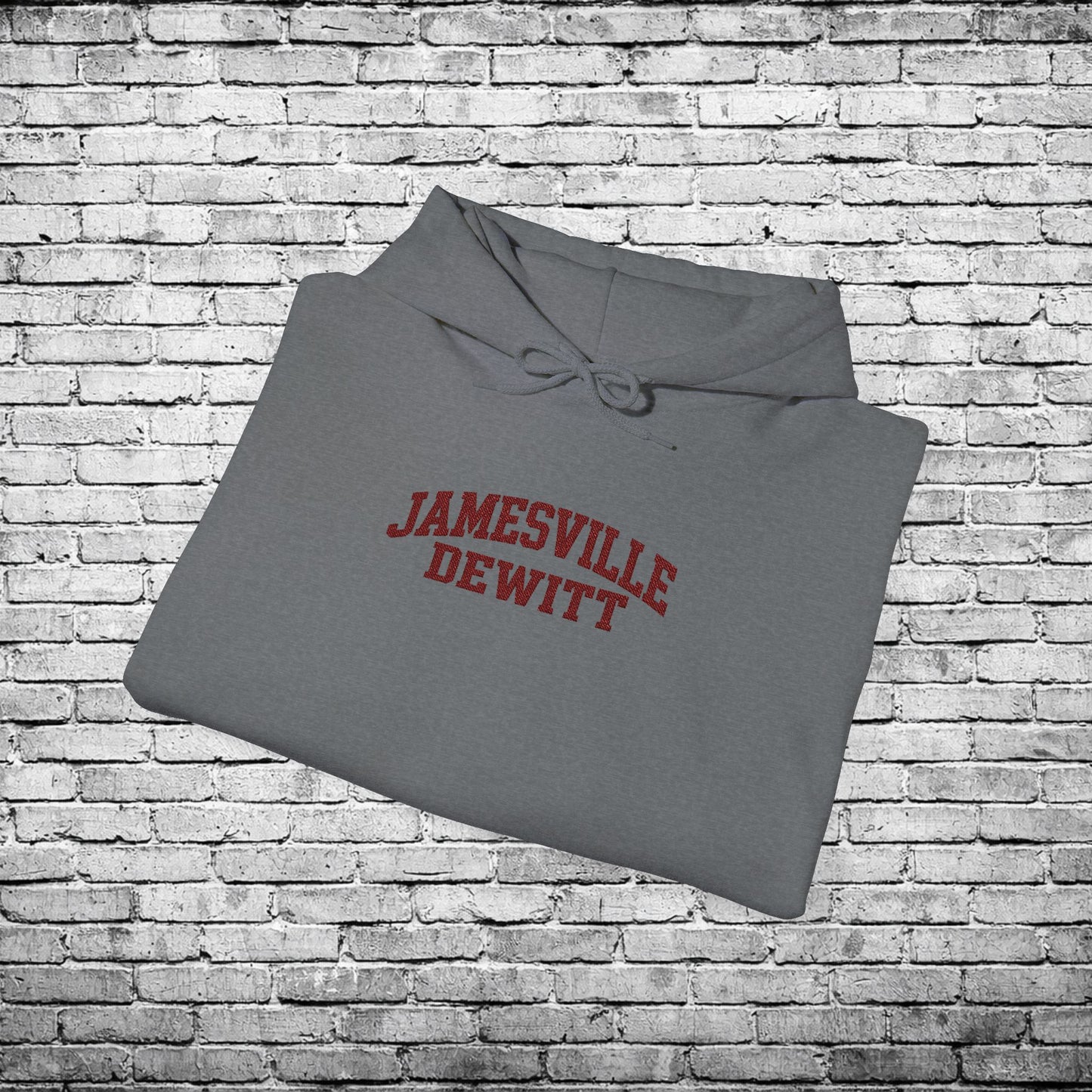 Jamesville Dewitt Red Embroidered Hoodie