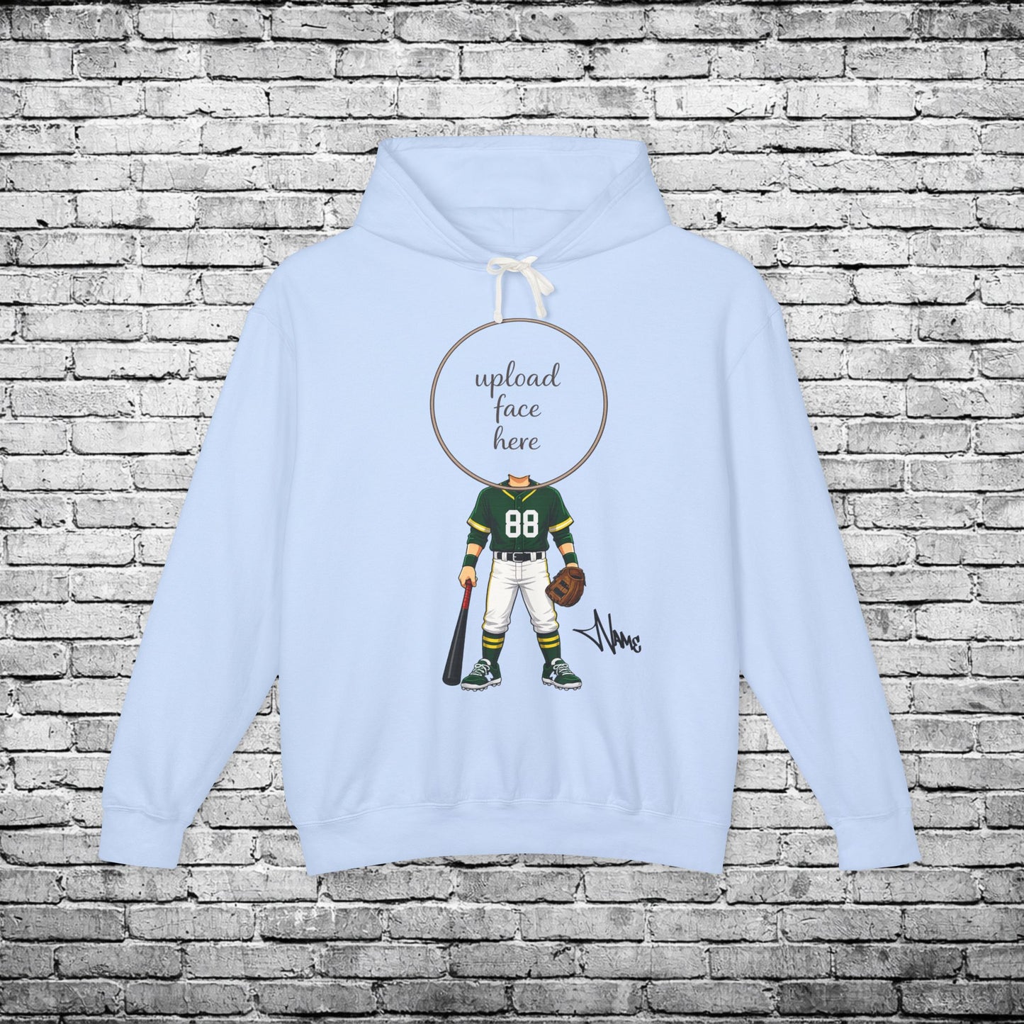 Zone Baseball (Light Skin Tone) Custom Caricature Hoodie
