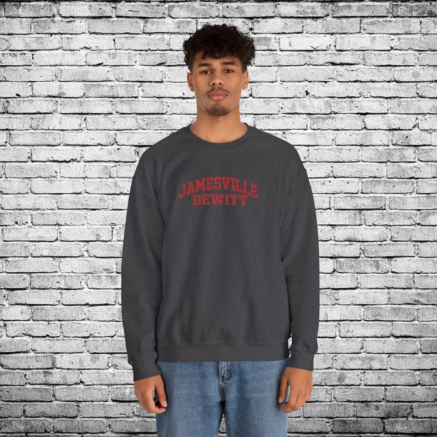 Jamesville Dewitt Red Embroidered Sweatshirt
