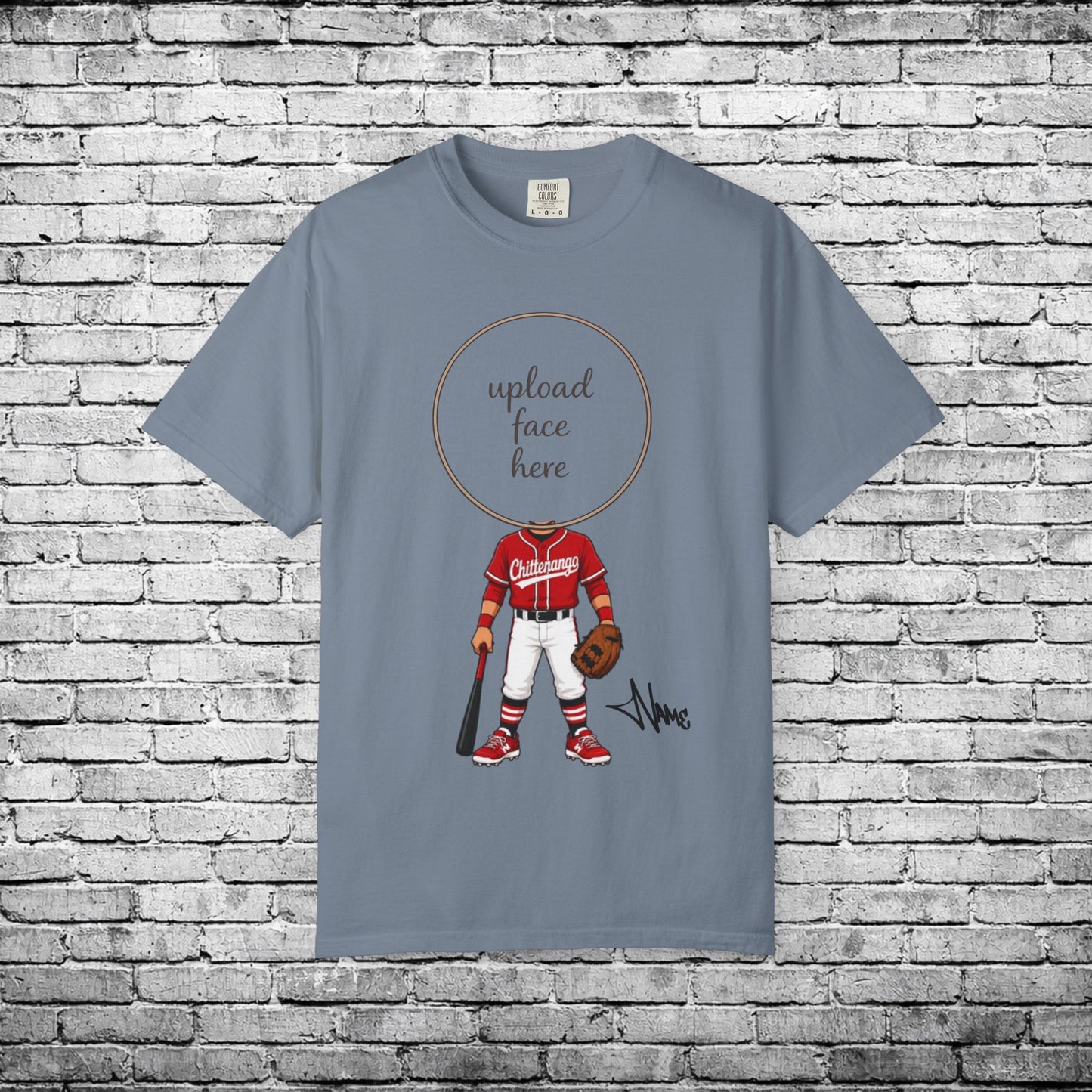 Chittenango Baseball (Medium Skin Tone) Custom Caricature T - Comfort Colors Brand
