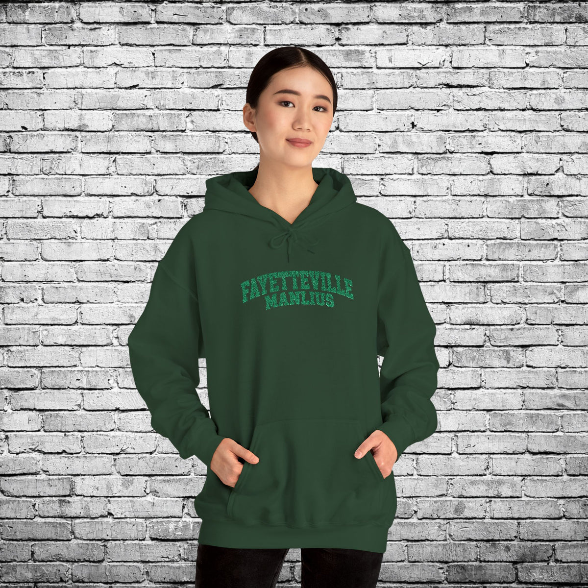 Fayetteville Manlius Green Embroidered Hoodie
