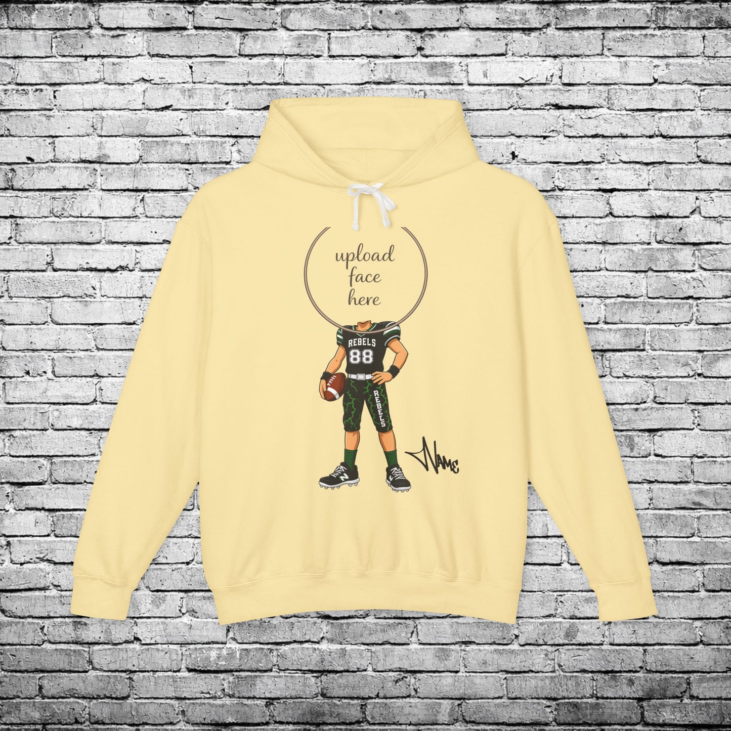 Rebels Football (Light Skin Tone) Custom Caricature Hoodie - Comfort Colors