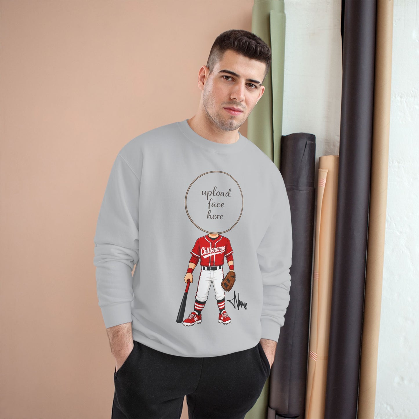 Chittenango Baseball Crewneck Sweatshirt (Light Skin Tone) - Champion Brand