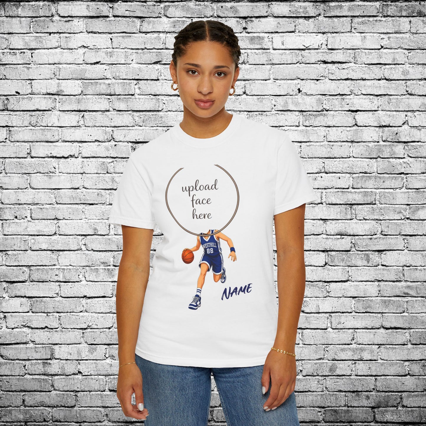 Westhill Basketball (Female) Custom Caricature T - Comfort Colors Brand