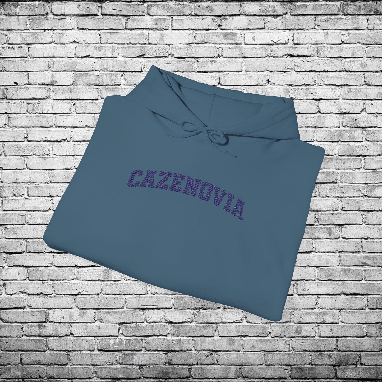 Cazenovia Blue Embroidered Hoodie