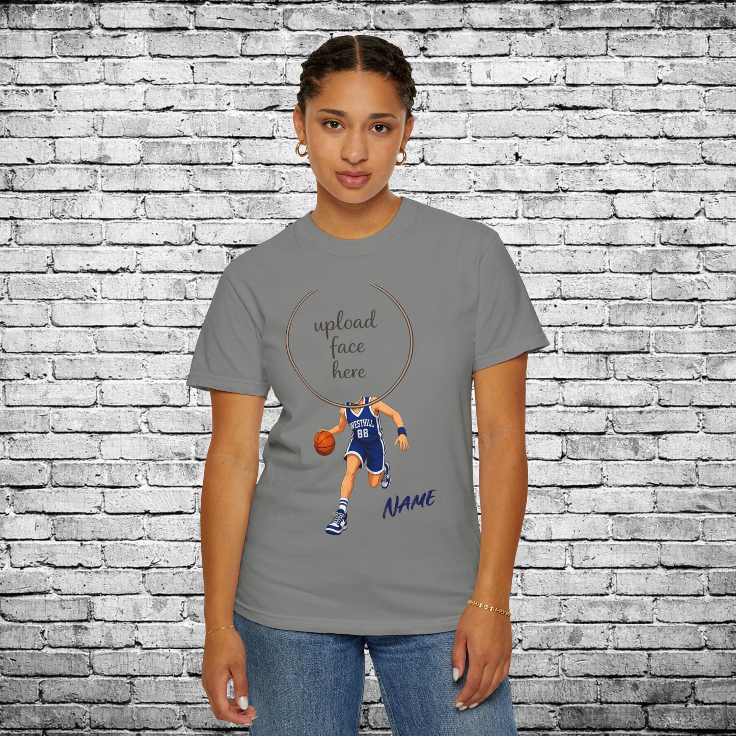 Westhill Basketball (Female) Custom Caricature T - Comfort Colors Brand
