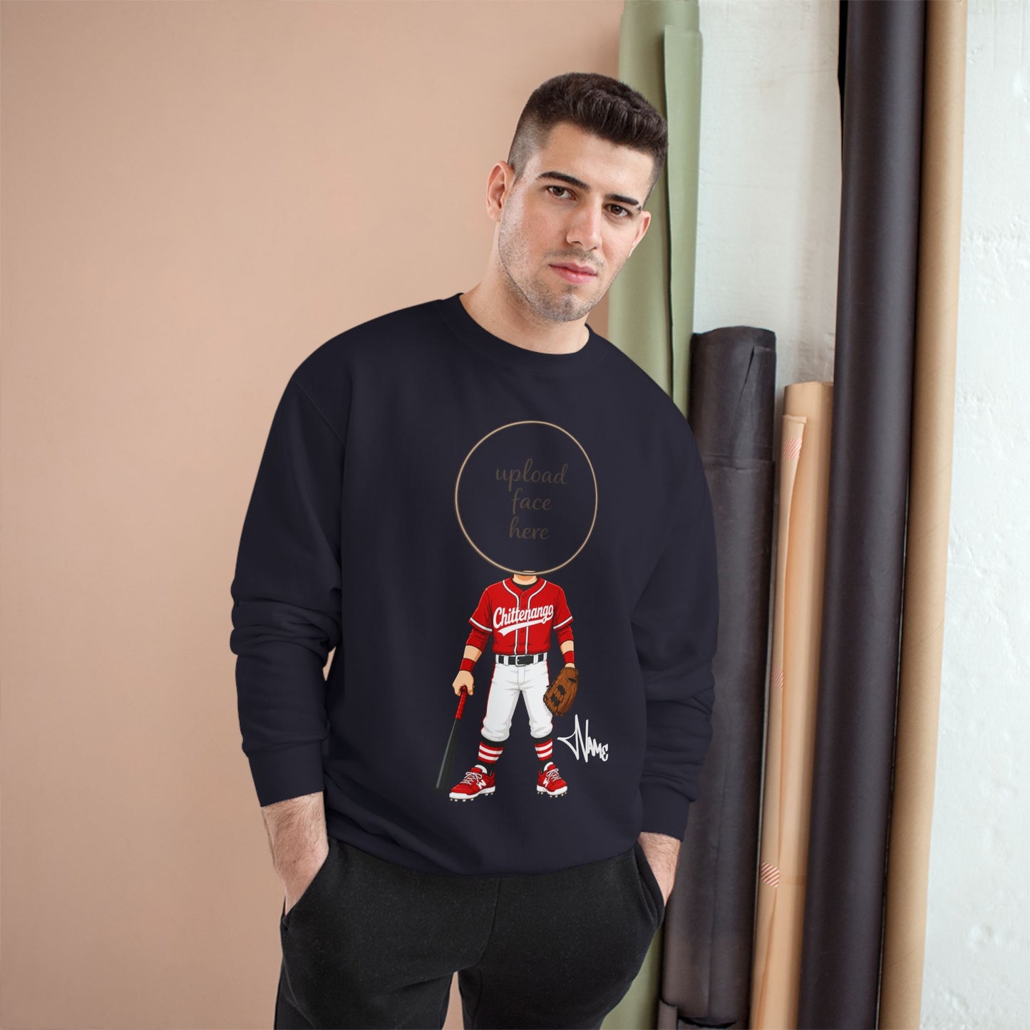 Chittenango Baseball Crewneck Sweatshirt (Light Skin Tone) - Champion Brand