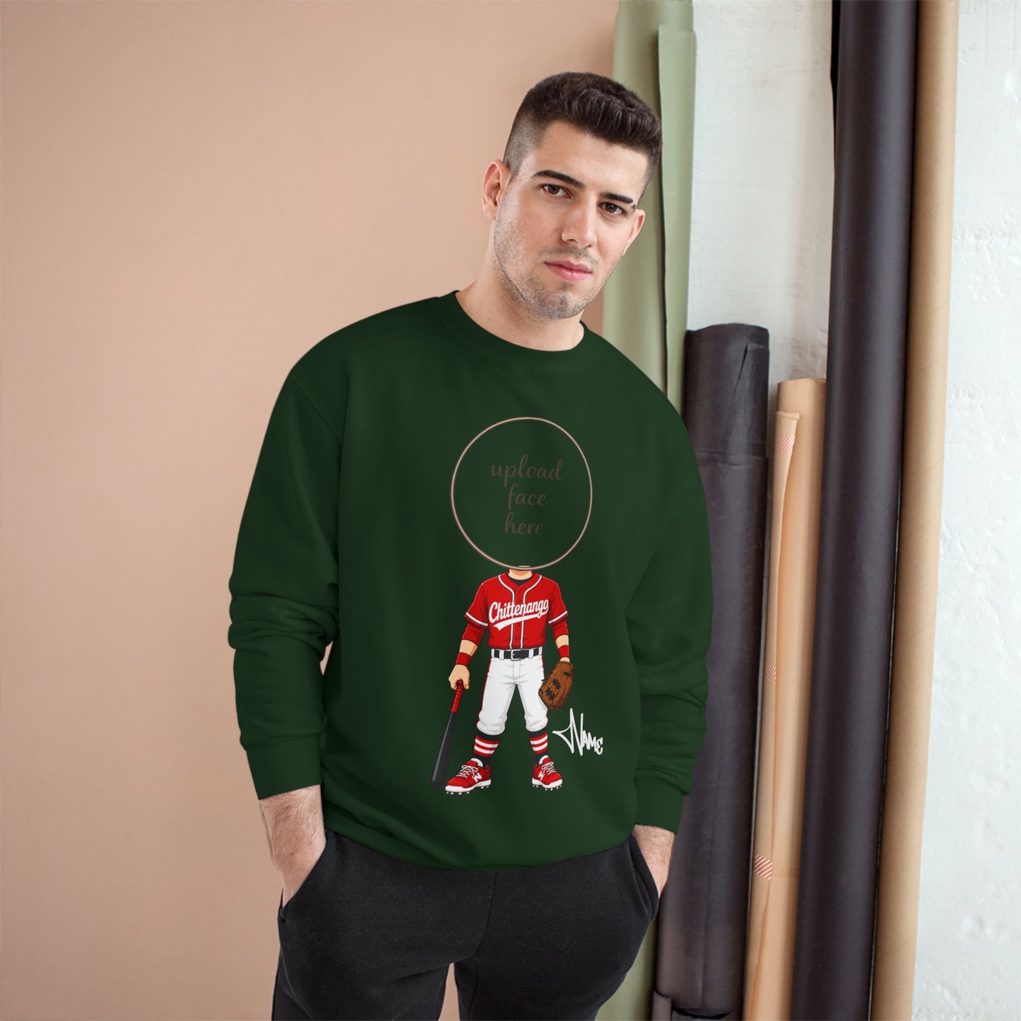 Chittenango Baseball Crewneck Sweatshirt (Light Skin Tone) - Champion Brand