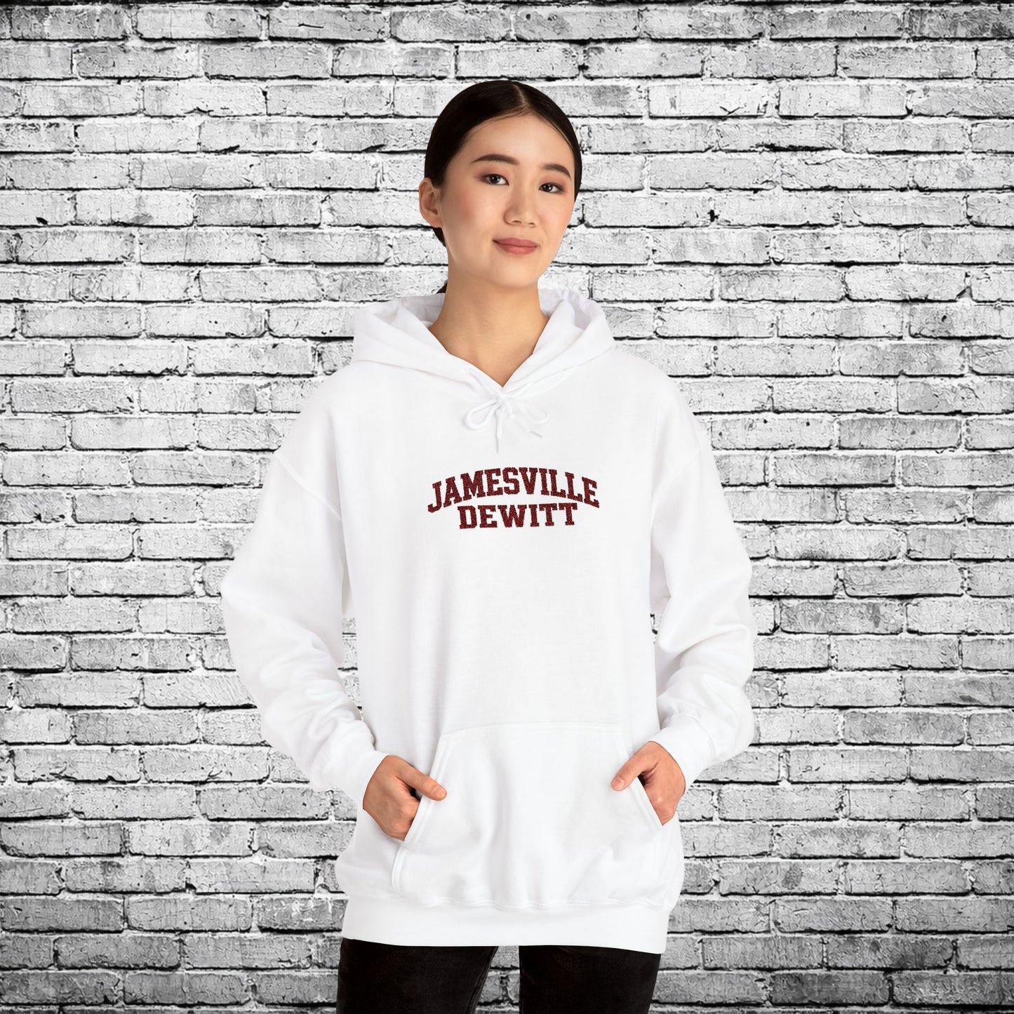 Jamesville Dewitt Red Embroidered Hoodie