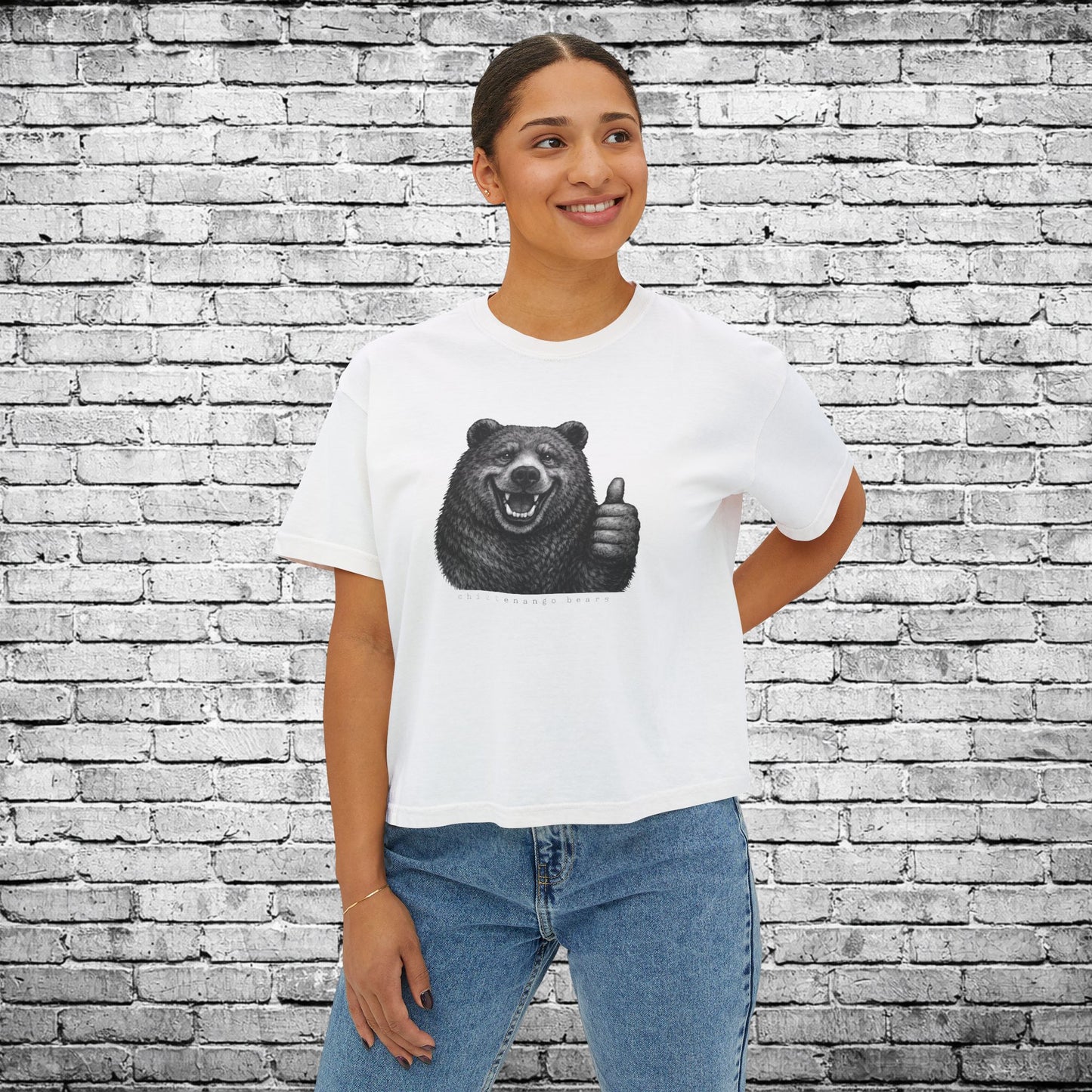 Chittenango Bear Thumbs Up Women's Boxy T