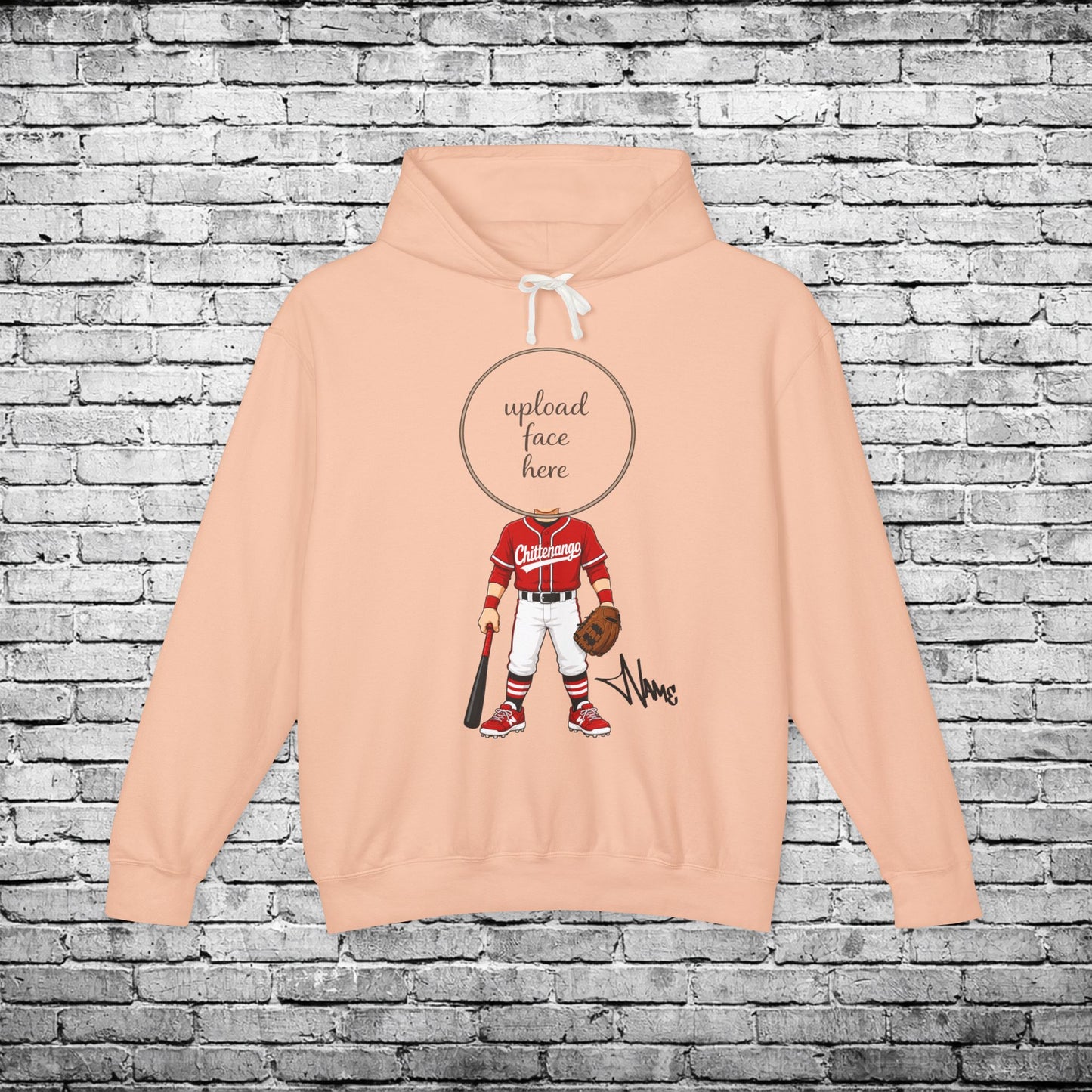 Chittenango Baseball (Light Skin Tone) Custom Caricature Hoodie - Comfort Colors Brand