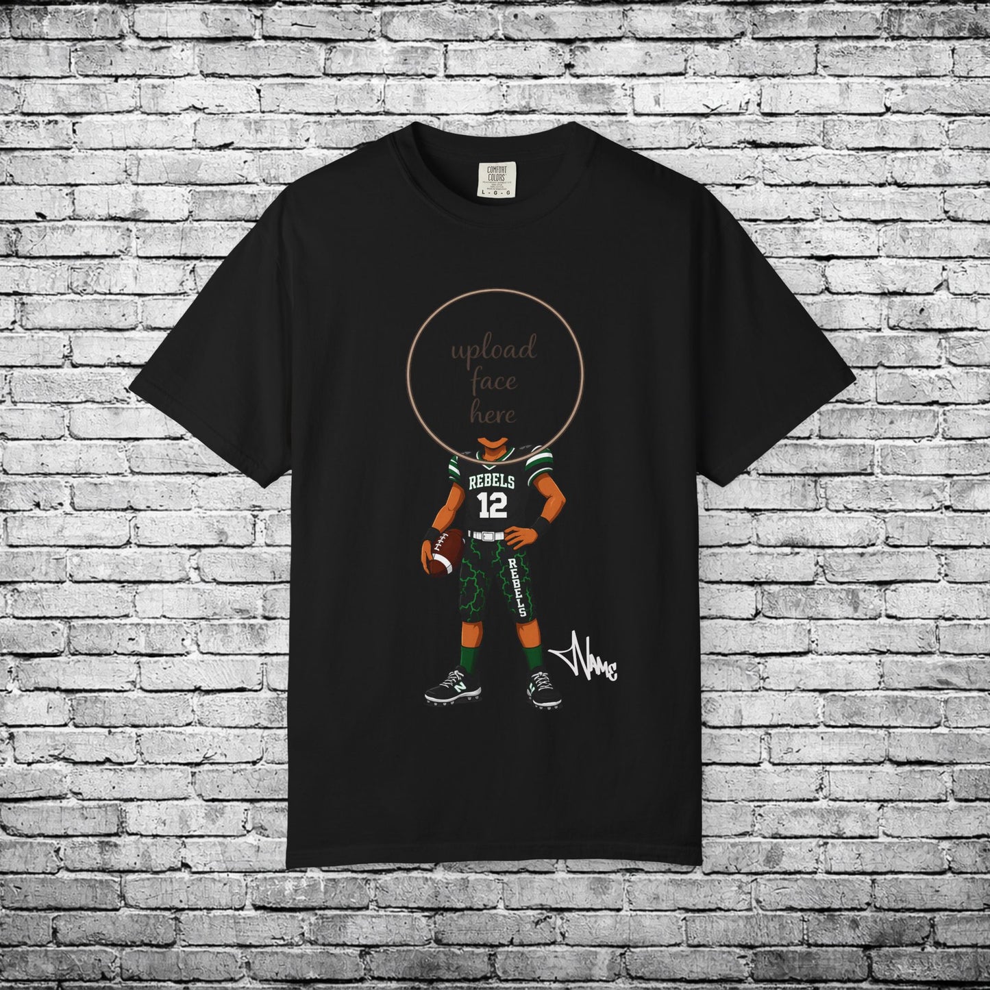 Rebels Football (Dark Skin Tone) - Custom Caricature T - Custom Colors Brand