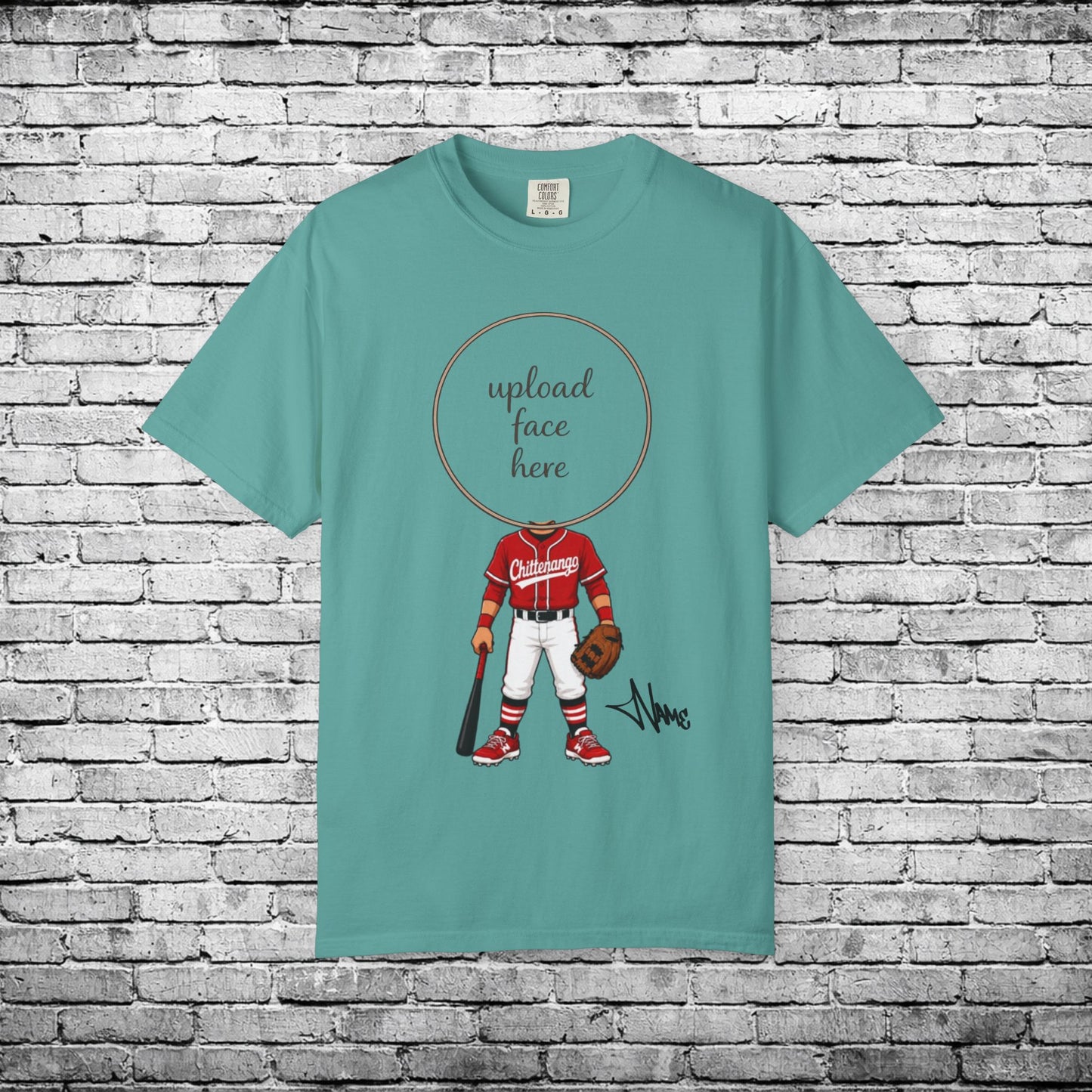 Chittenango Baseball (Medium Skin Tone) Custom Caricature T - Comfort Colors Brand