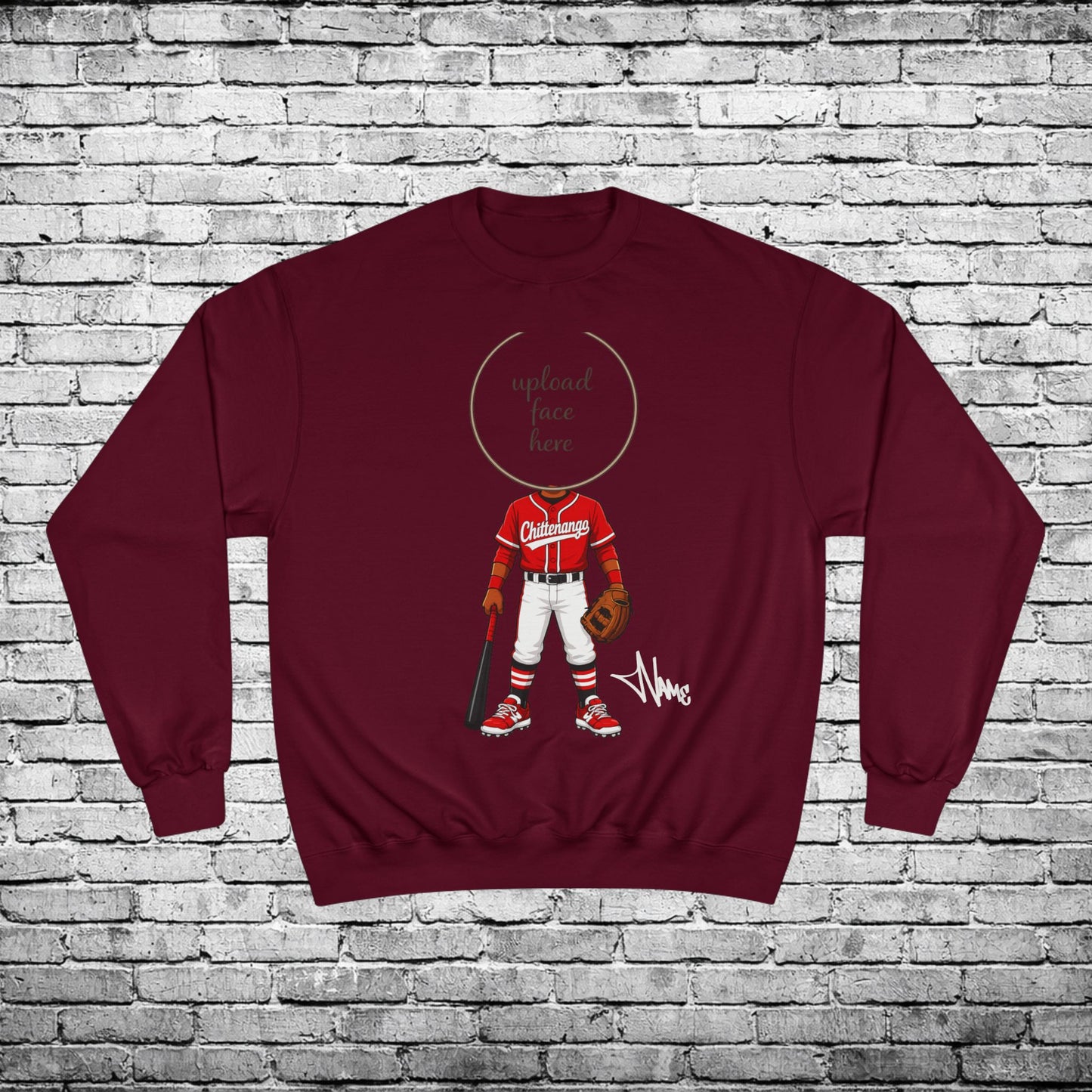 Chittenango Baseball Crewneck Sweatshirt (Dark Skin Tone) - Champion Brand