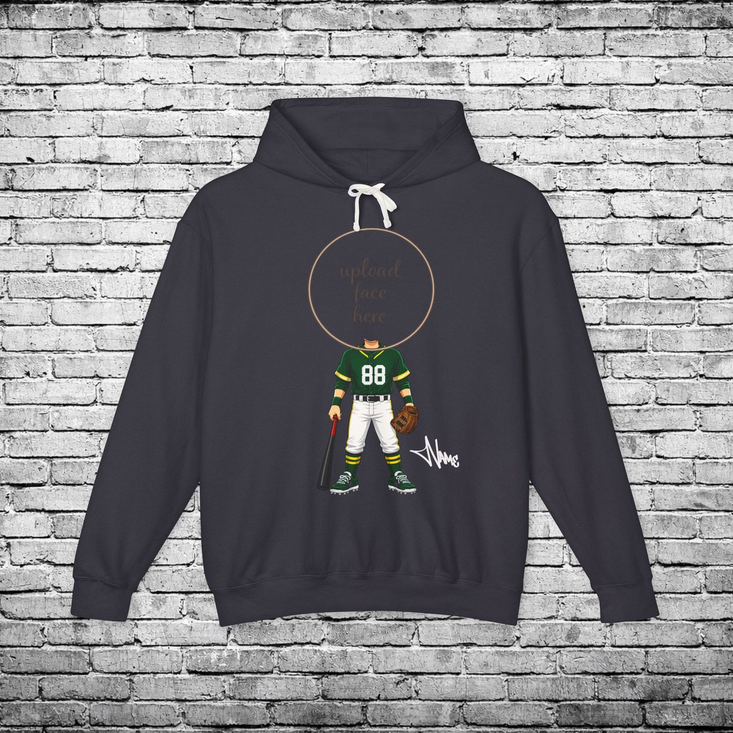 Zone Baseball (Light Skin Tone) Custom Caricature Hoodie