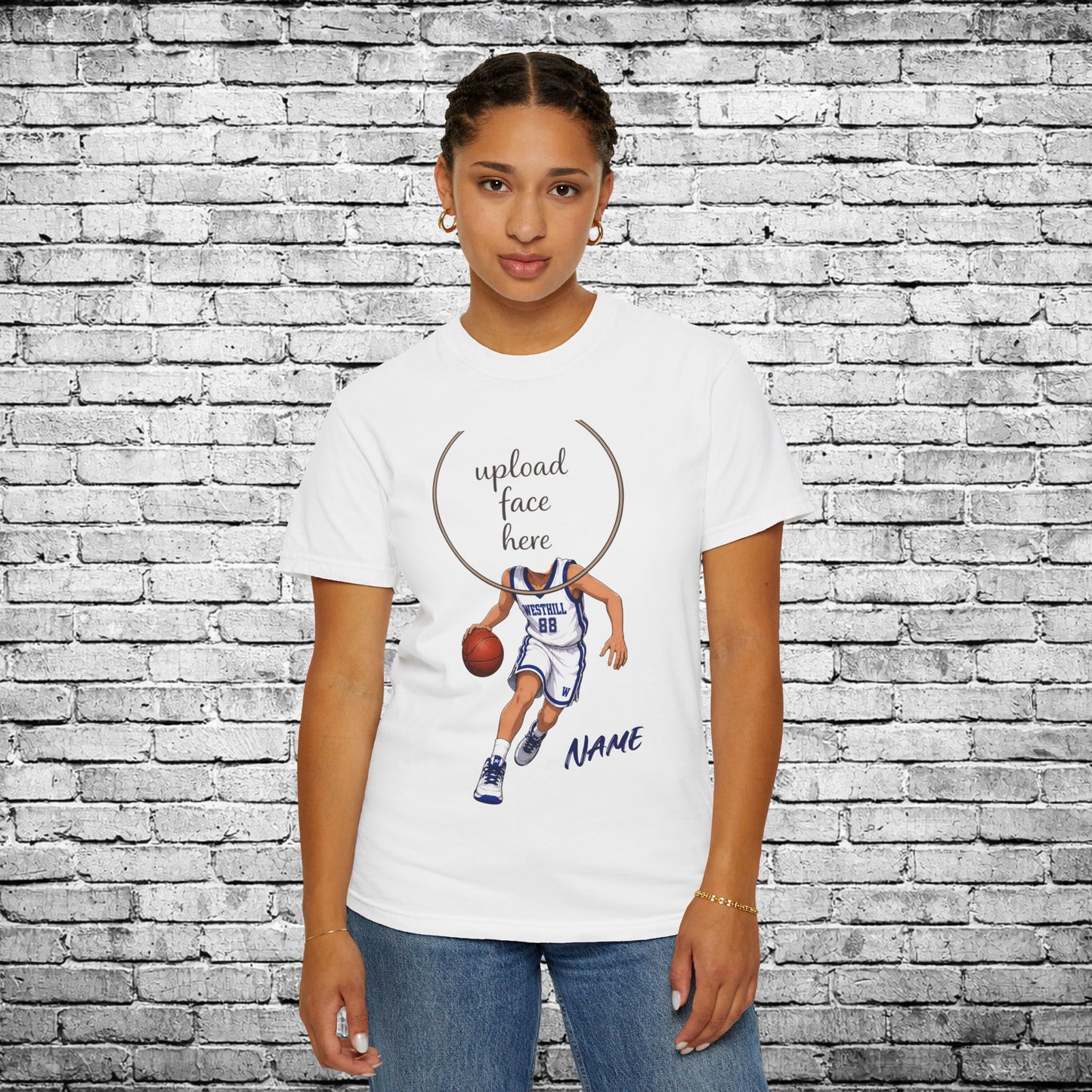 Westhill Basketball Custom Caricature T - Comfort Colors Brand