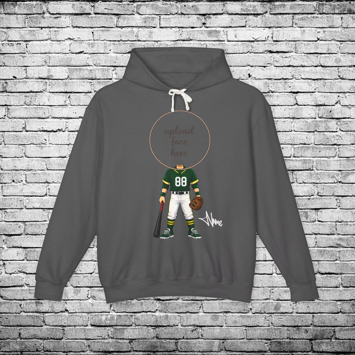 Zone Baseball (Light Skin Tone) Custom Caricature Hoodie