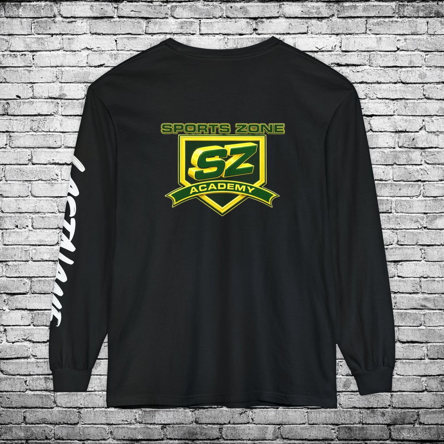 Sports Zone Custom Name and Number (Black & White) Long Sleeve T - Comfort Colors