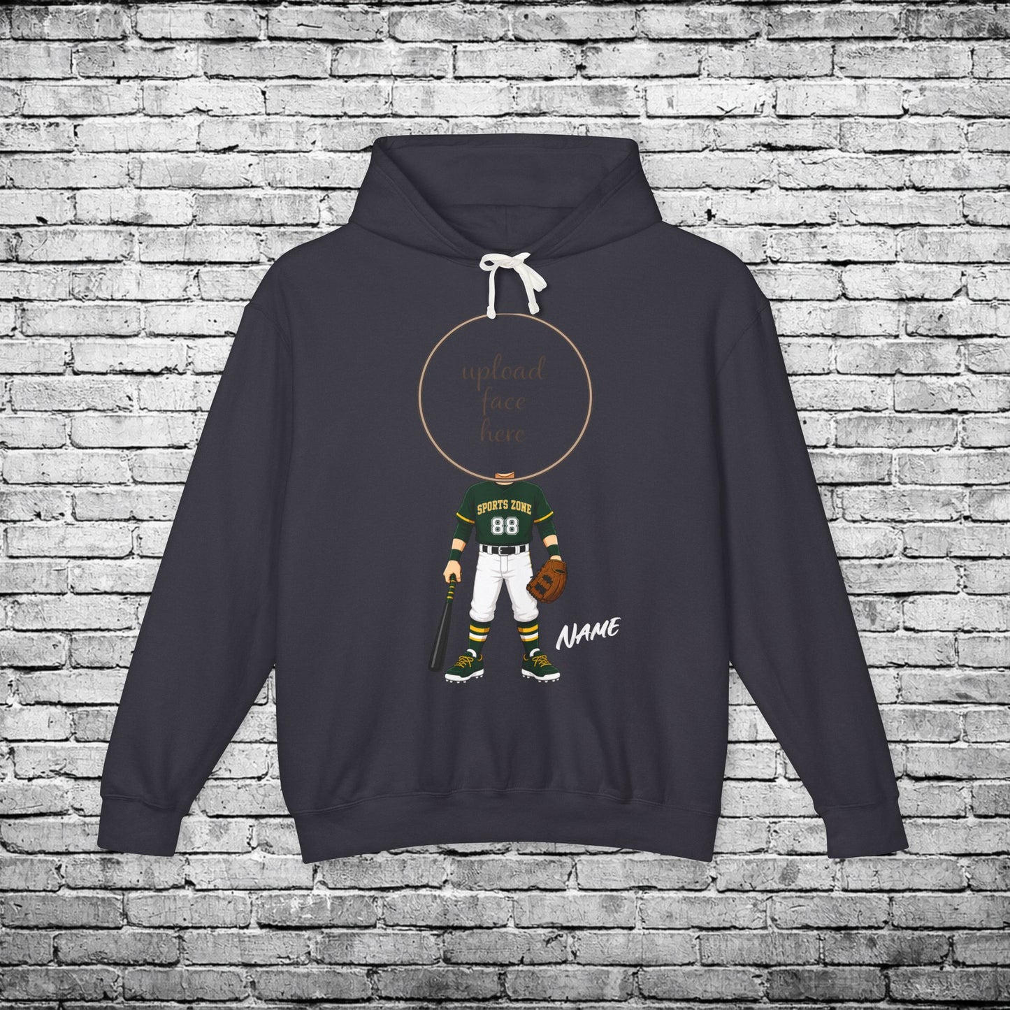 Sports Zone Baseball Custom Caricature Hoodie - Comfort Colors
