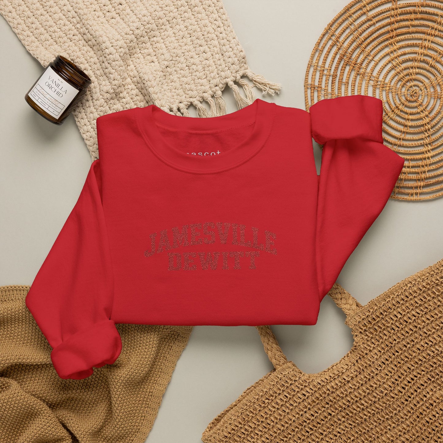 Jamesville Dewitt Red Embroidered Sweatshirt