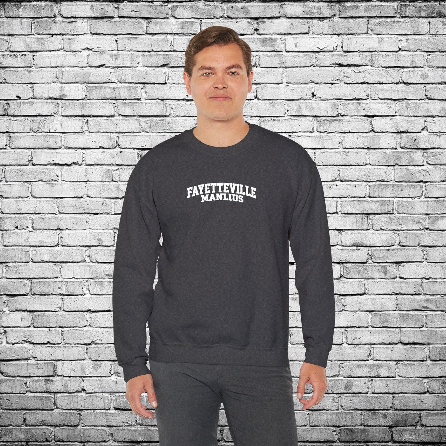 Fayetteville Manlius White Embroidered Sweatshirt