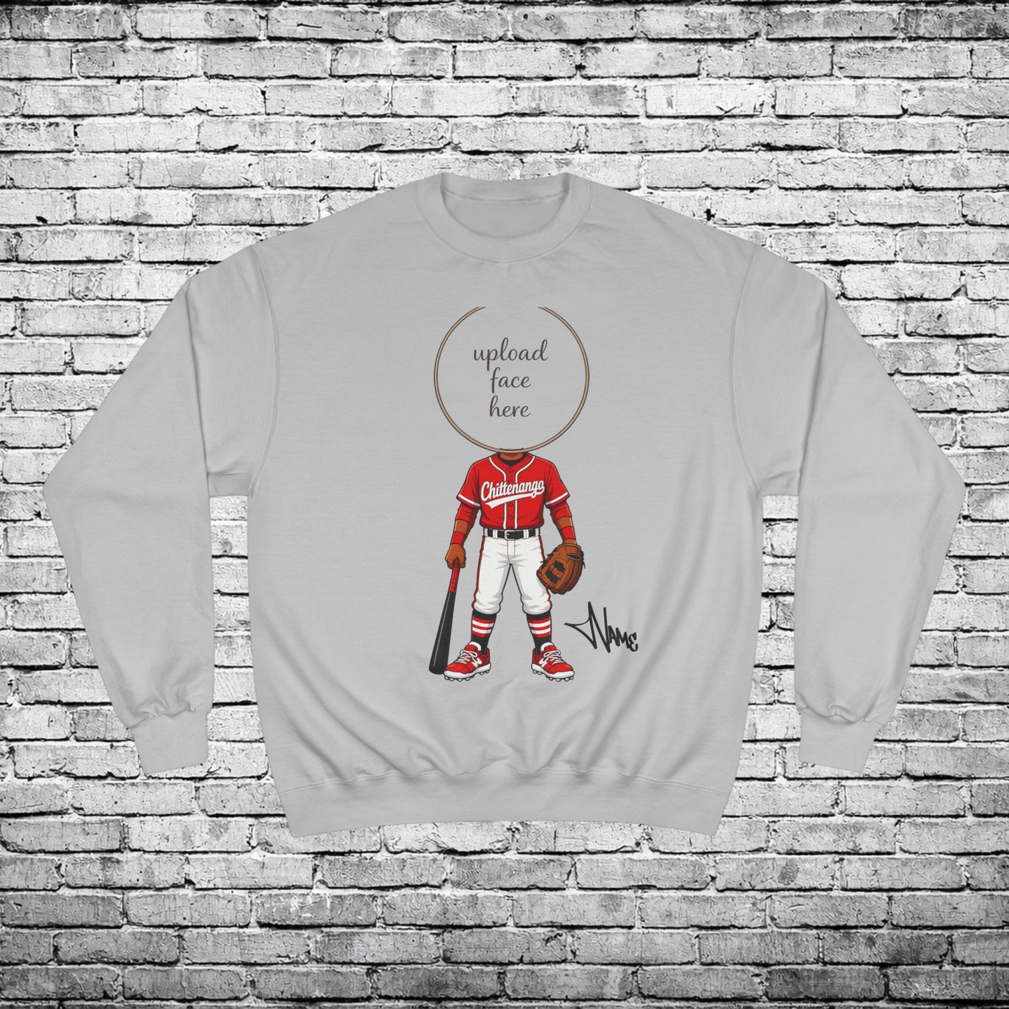 Chittenango Baseball Crewneck Sweatshirt (Dark Skin Tone) - Champion Brand