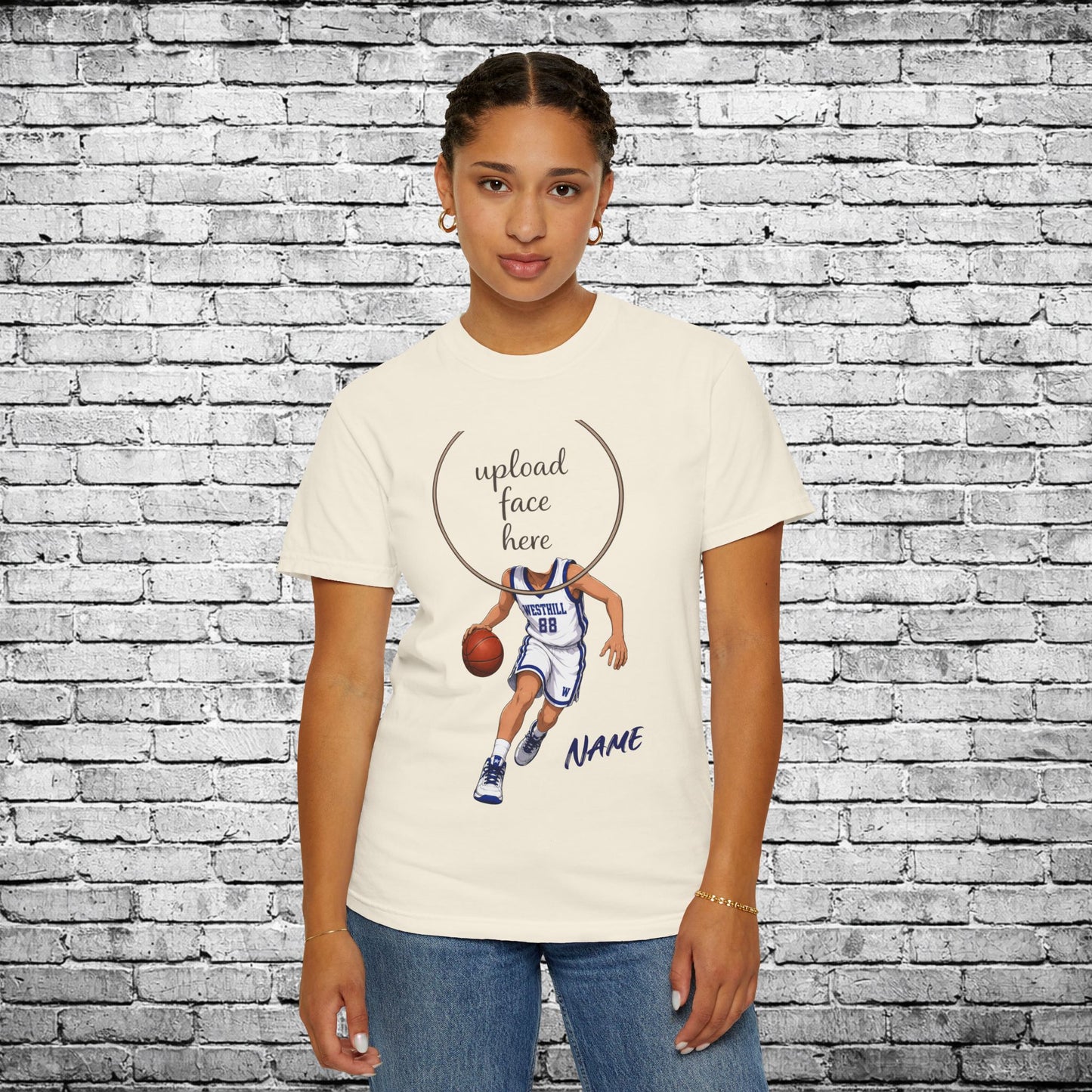 Westhill Basketball Custom Caricature T - Comfort Colors Brand