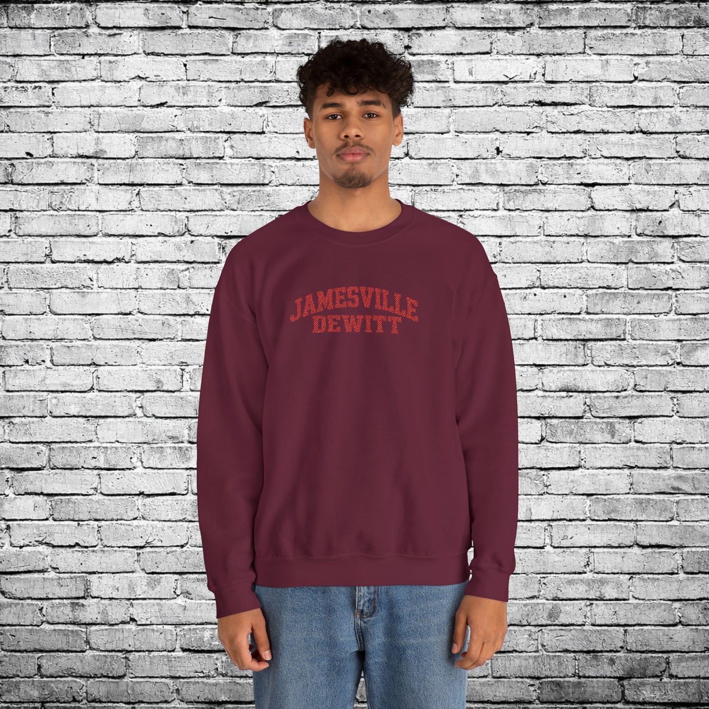 Jamesville Dewitt Red Embroidered Sweatshirt