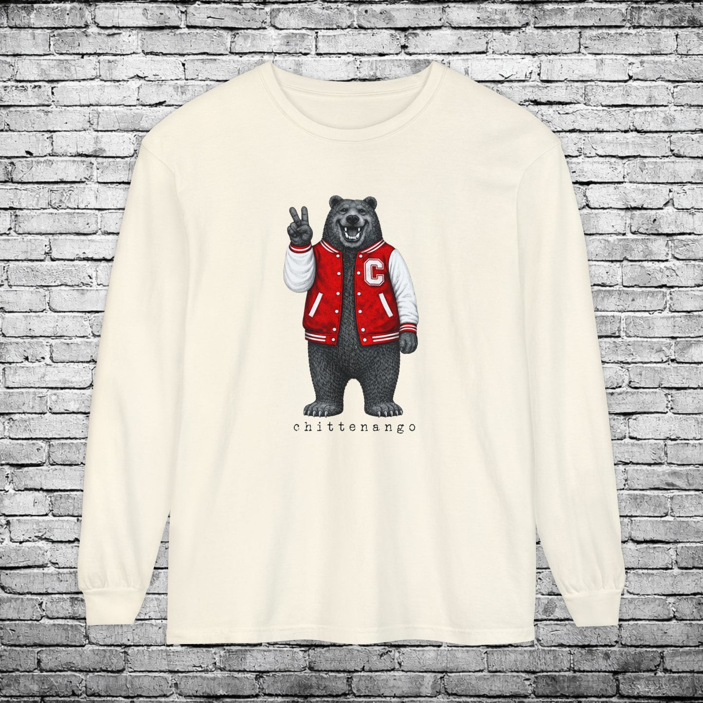 Chittenango Peace Bear Long Sleeve T - Comfort Colors Brand