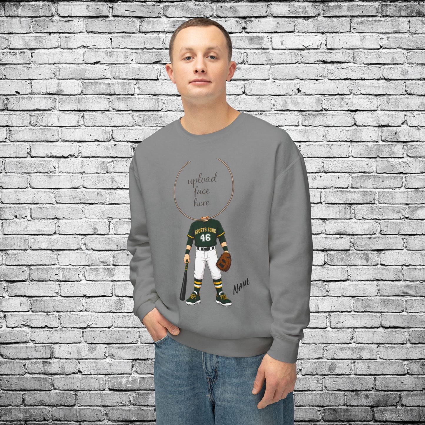 Sports Zone Custom Caricature Crewneck Sweatshirt - Comfort Colors