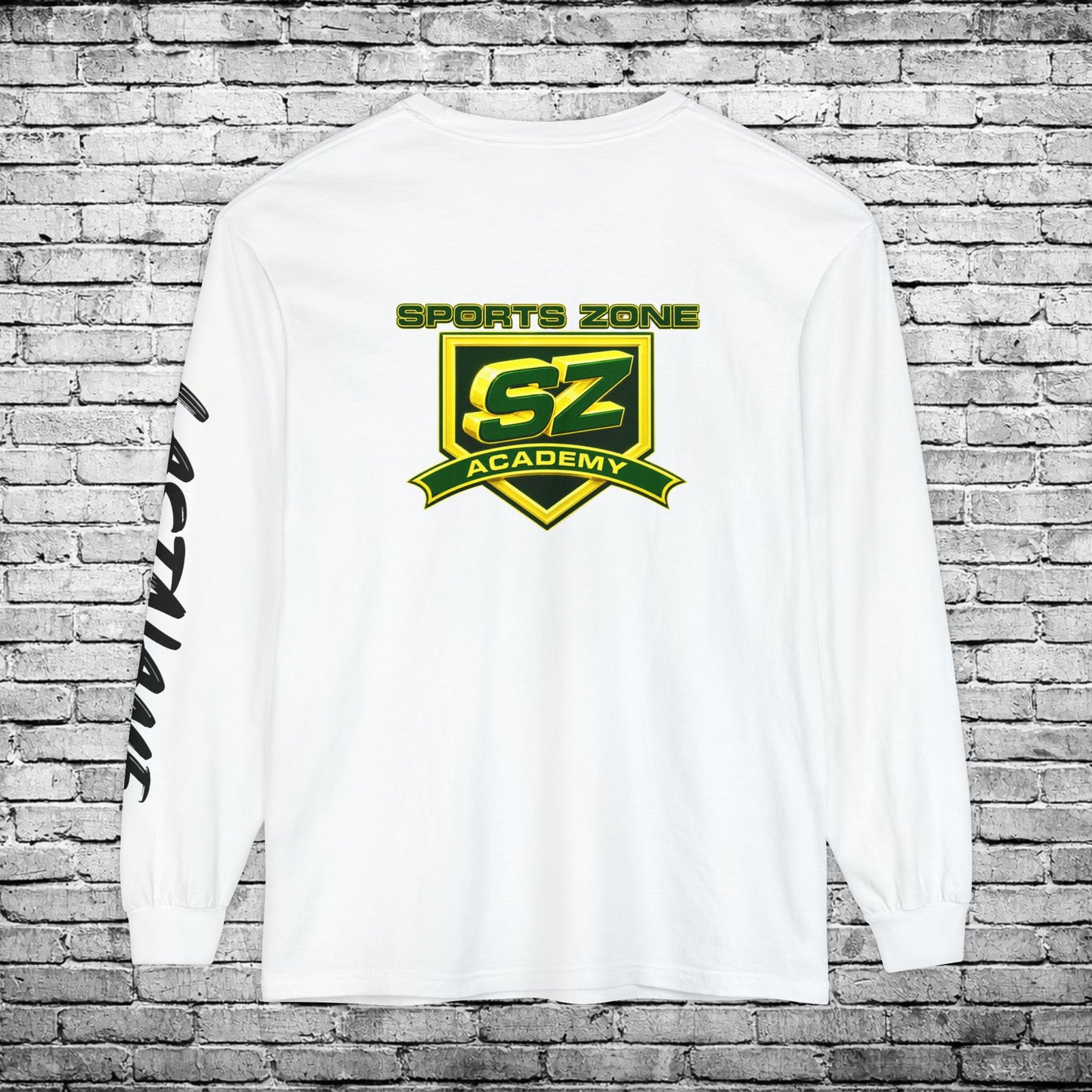 Sports Zone Custom Name and Number (Black & White) Long Sleeve T - Comfort Colors