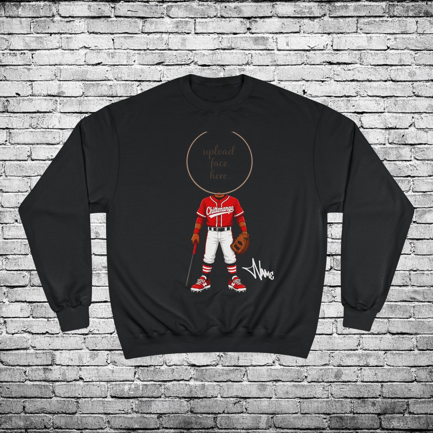Chittenango Baseball Crewneck Sweatshirt (Dark Skin Tone) - Champion Brand
