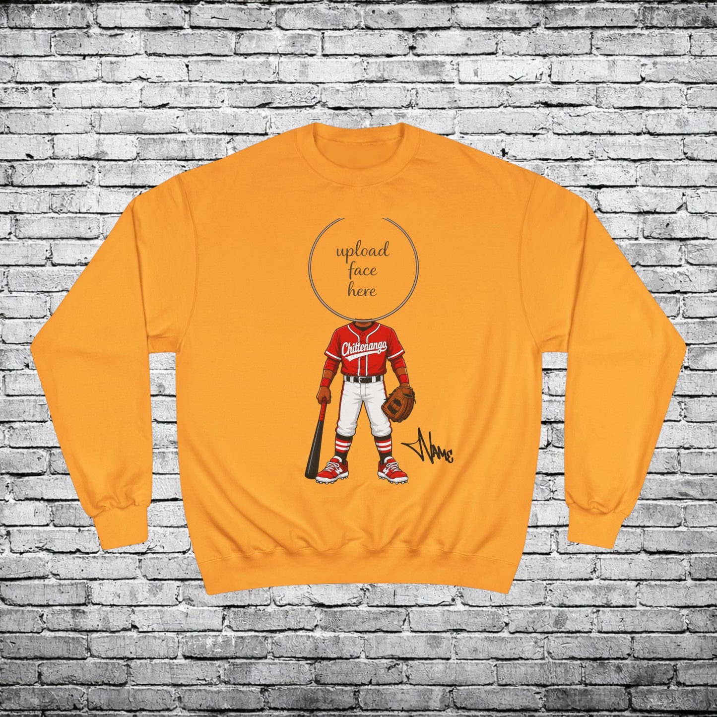 Chittenango Baseball Crewneck Sweatshirt (Dark Skin Tone) - Champion Brand