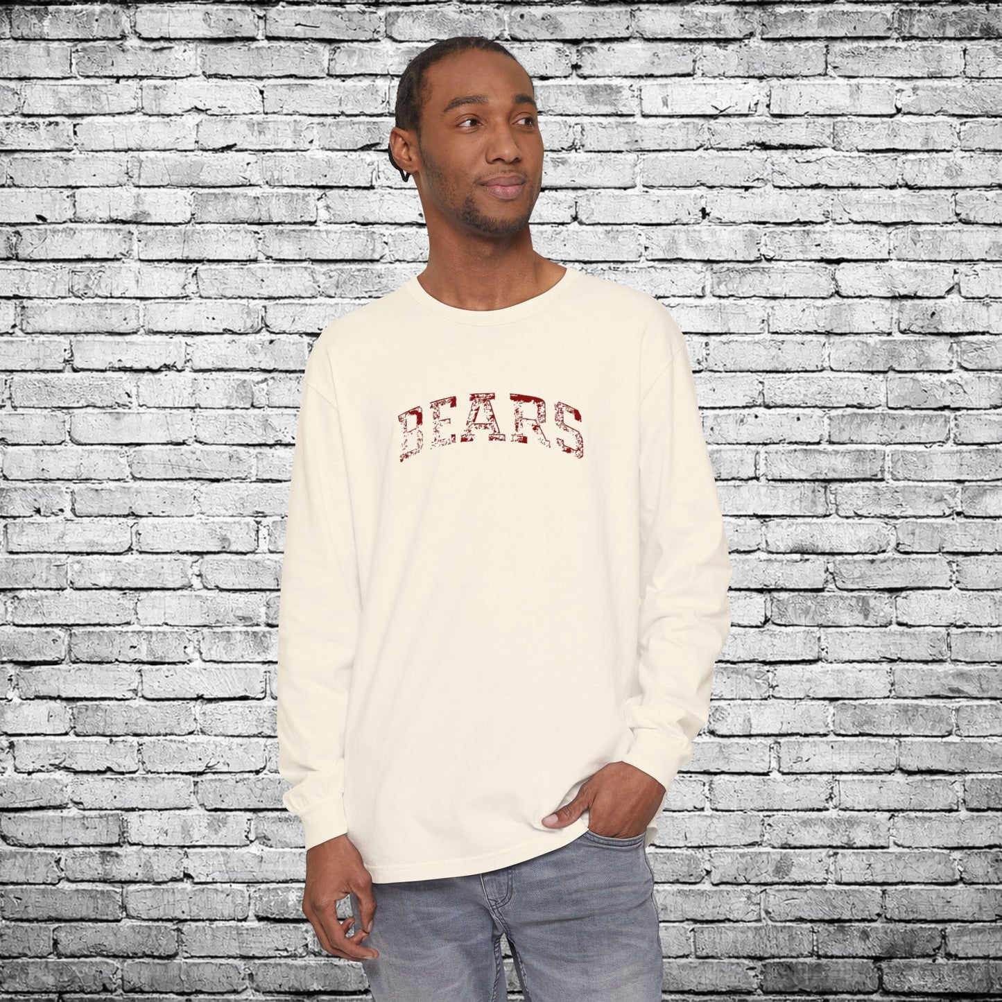 Chittenango Distressed Bears Long Sleeve T - Comfort Colors Brand
