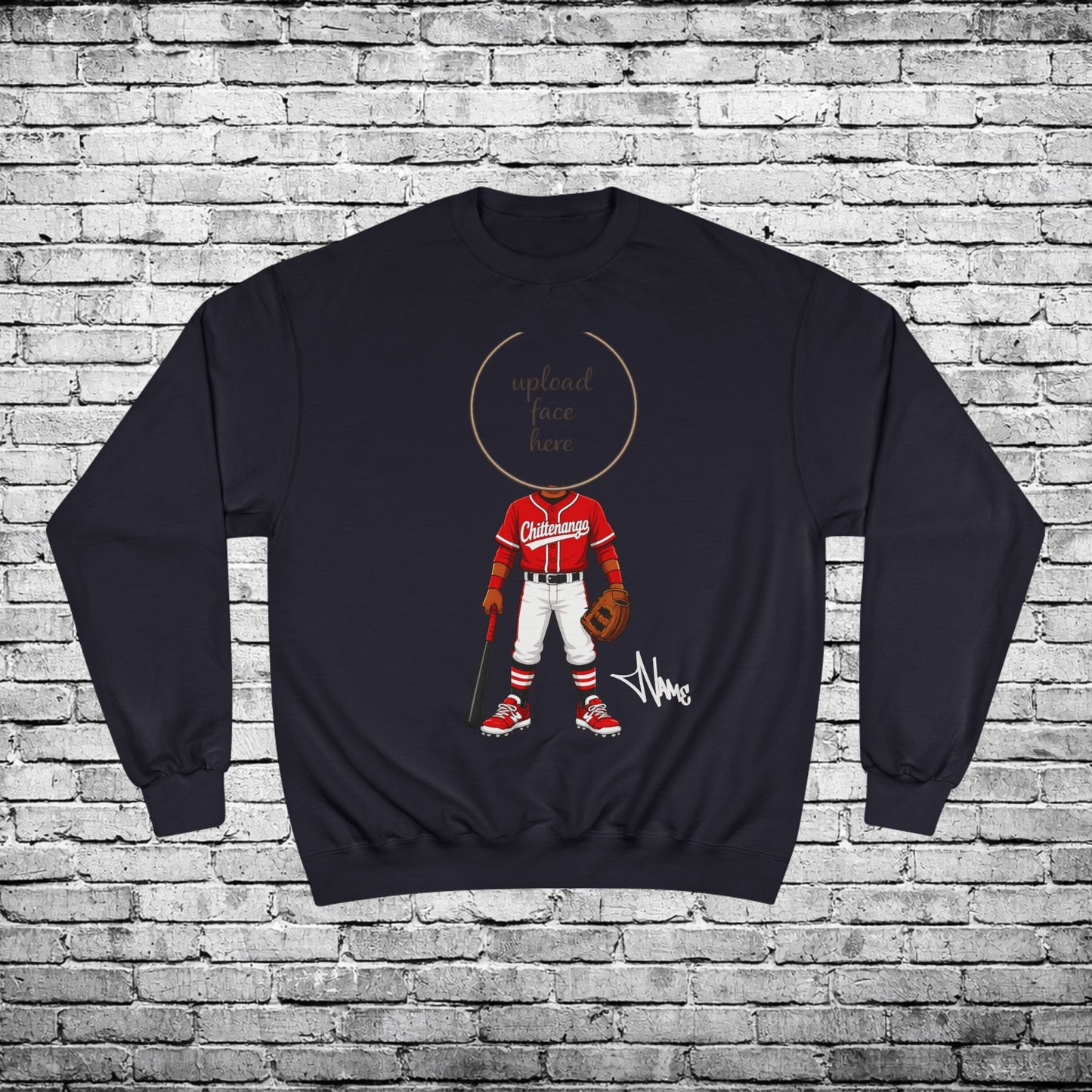 Chittenango Baseball Crewneck Sweatshirt (Dark Skin Tone) - Champion Brand