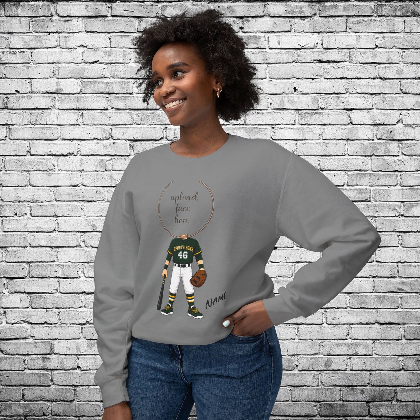 Sports Zone Custom Caricature Crewneck Sweatshirt - Comfort Colors