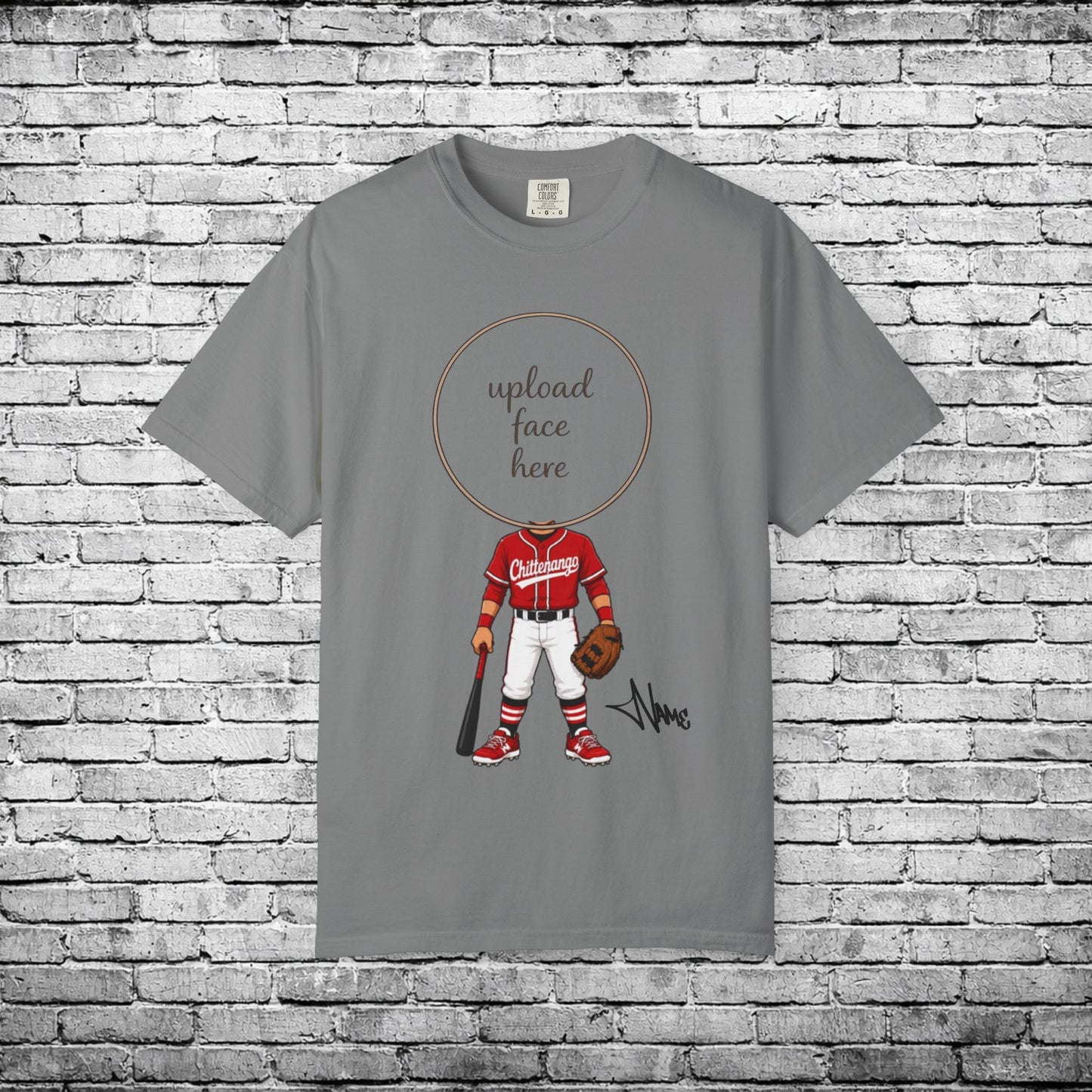 Chittenango Baseball (Medium Skin Tone) Custom Caricature T - Comfort Colors Brand